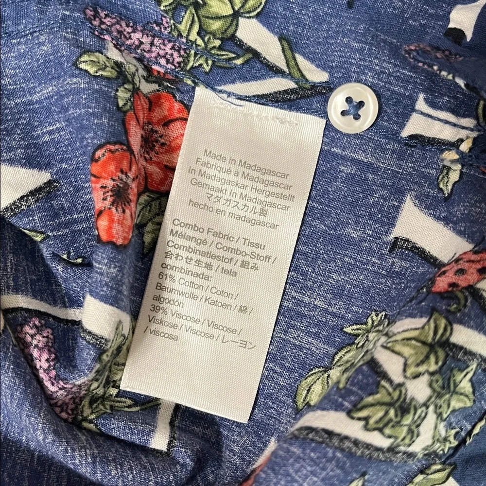 J. Crew Hawaiian Shirt Tropical Floral Print Large
